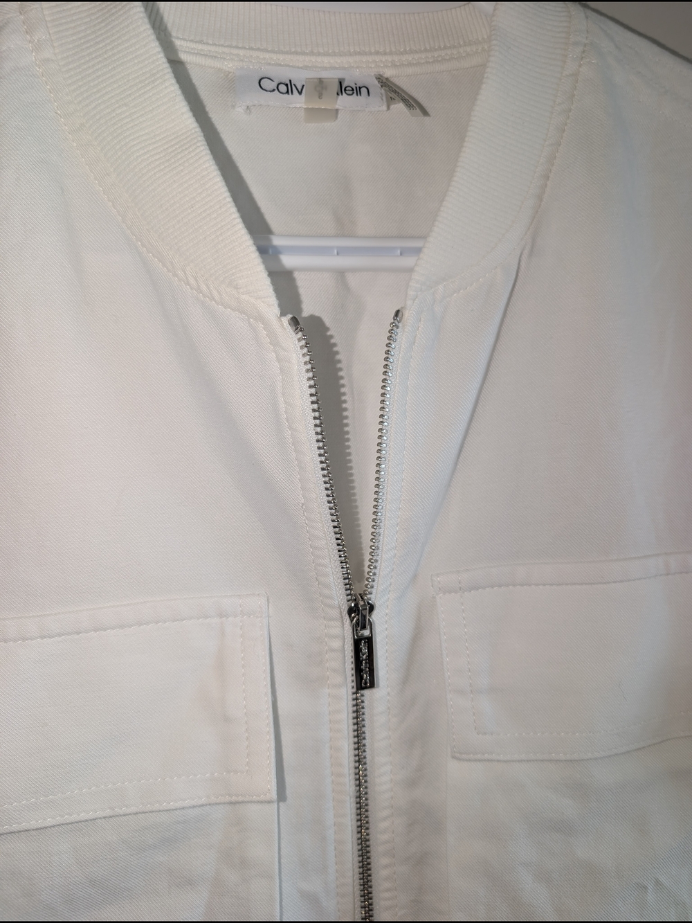 NWOT Calvin Klein White Short-Sleeve Light Jacket - Picture 3 of 3
